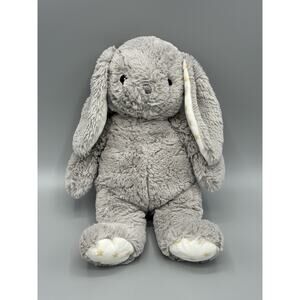 Cloud B Hugginz Plush Gray Bunny Rabbit Plush 12 Inch White & Star Ears & Paws